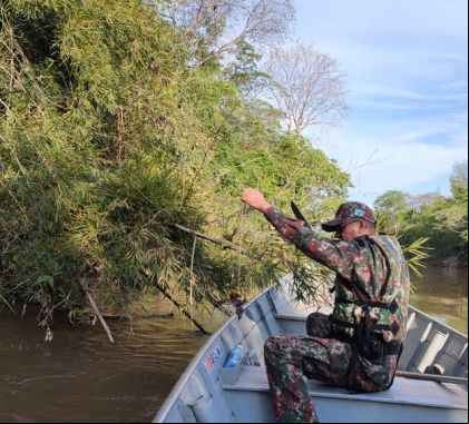 Durante fiscalização, dois acampamentos e cinco pesqueiros são fiscalizados no rio Miranda